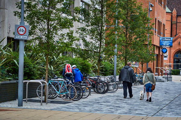 Cycling in Woking Town Centre